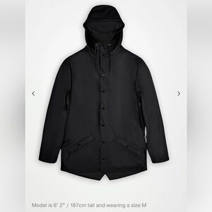 RAINS Jacket - Waterproof Unisex Jacket for Men and Women BLACK